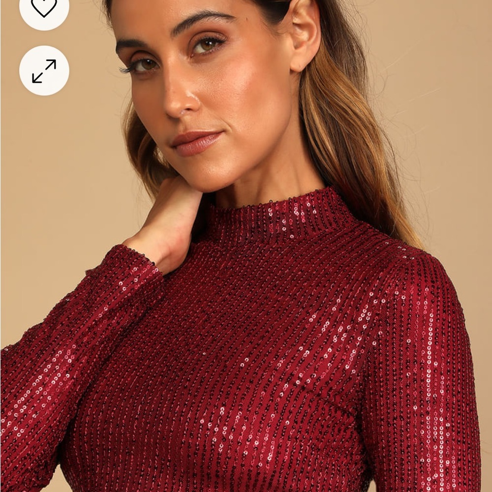 Sequin Red Crop Top - Picture 4 of 4